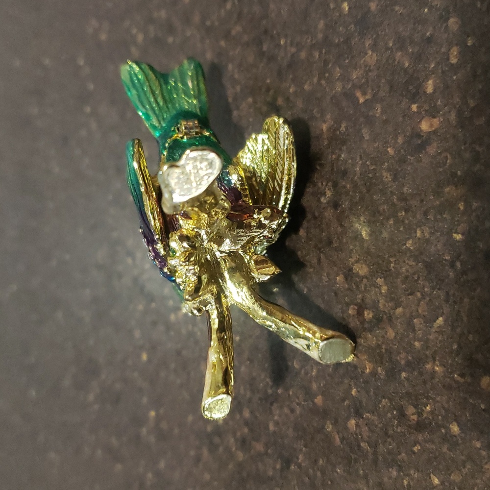 Hand Painted Enamel Bird Brass Trinket Home Decor Figurine Keepsake Collectible - Picture 5 of 10